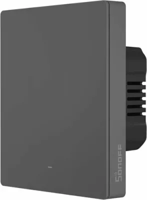 Switch muri smart SONOFF M5-1C-80, Wi‑Fi 2.4GHz, 1-kanal, standard EU, AC 120-240V, gri e errët, single