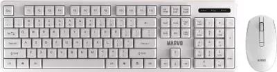Set tastierë dhe maus wireless Marvo Office WS005, layout SLO/HR, 2.4 GHz, USB receiver, i bardhë
