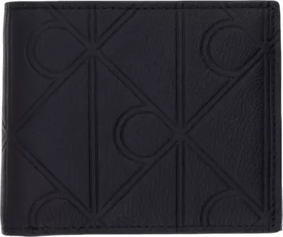 Portofol për meshkuj Calvin Klein XL Emblem AOP Emboss Billfold LV04D1175G, i zi