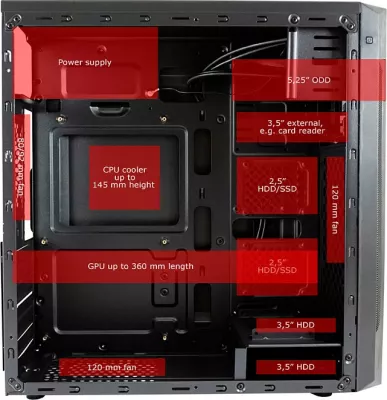 Kasë LC-Power 7040B, Midi Tower, ATX/micro ATX/Mini-ITX, e zezë