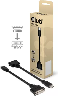 Adapter HDMI në DVI Club3D, Plug and Play, 1920x1200, i zi