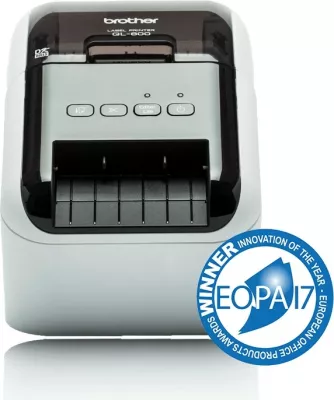 Printer etiketash Brother QL-800, 300x600 DPI, lidhje me kabllo, zi/gri