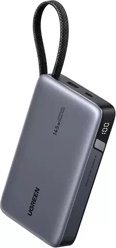 Powerbank UGREEN Nexode PB551 55992B 20000mAh 145W me kabllo USB-C të integrume, gri