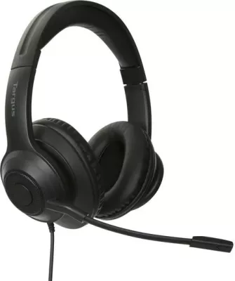 Kufje me tela Targus Wired Stereo Headset, USB, mikrofon boom, e zezë