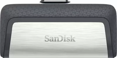 USB flash drive SanDisk Ultra Dual Drive SDDDC2-128G-G46 128 GB, USB-C + USB-A, USB 3.2 Gen 1, rrëshqitës, zi/argjendtë