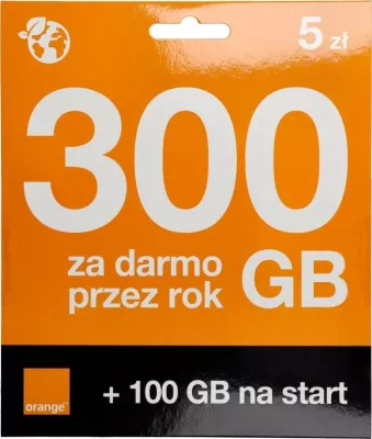 Kartë SIM Orange Starter 5 PLN top-up, bonus interneti 6GB
