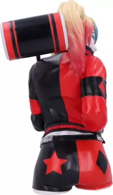 Bust koleksionues NEMESIS NOW Harley Quinn 30 cm, rezinë, i pikturuar me dorë, kuqe/zi, kuti dhurate
