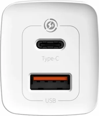 Karikues muri Baseus GaN2 Lite CCGAN2L-B02 65W 1x USB-C + 1x USB-A i bardhë