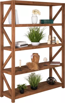 Raft librash KITAKU FH9798 dru tik i ricikluar, ngjyrë natyrale, 150x45x200H cm