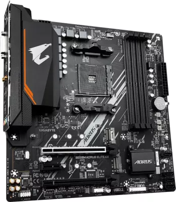 Pllakë amë GIGABYTE B550M AORUS ELITE AX, AMD AM4, mATX, DDR4, Wi‑Fi 6E + Bluetooth 5.3
