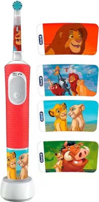 Furçë dhëmbësh elektrike Oral-B Vitality Pro Kids 3+ Lion King, e kuqe