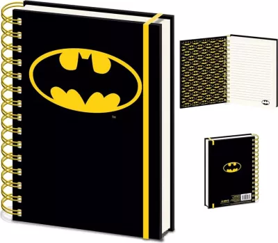 Fletore me spirale Pyramid International Batman Symbol A5, kapak i fortë, e zezë/verdhe
