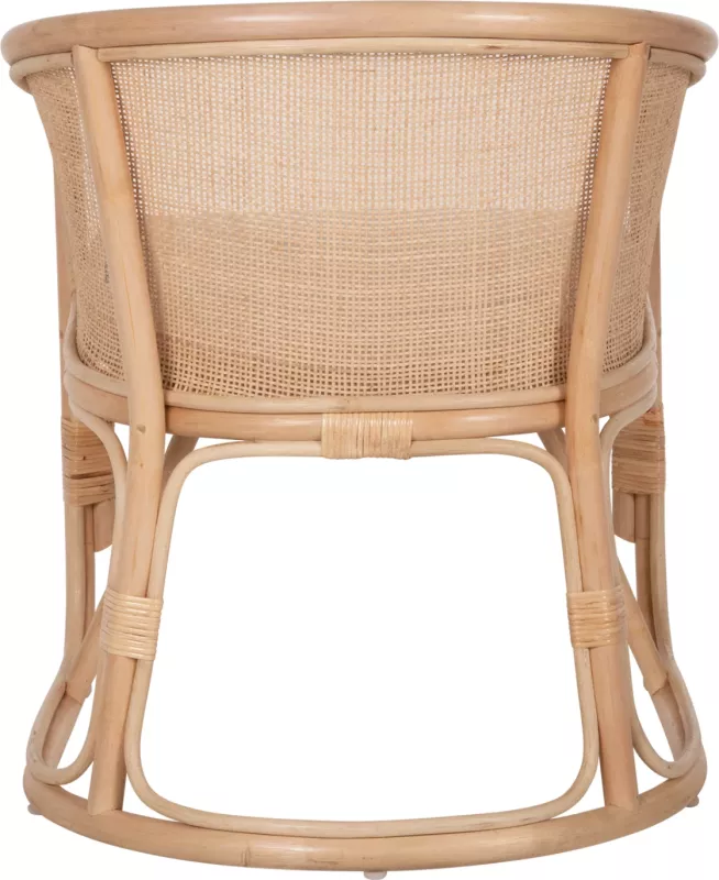 Karrige KIKO FH9839 rattan, ngjyrë natyrale, jastëk i bardhë, 61x71x76H cm.