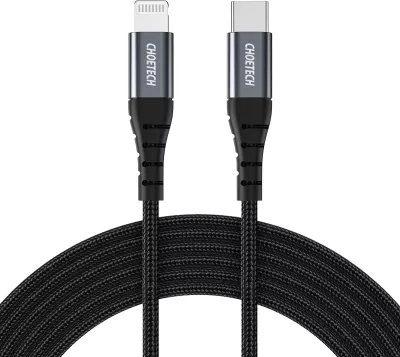 Kabllo Choetech IP0039 USB-C në Lightning, 1.2m, e zezë