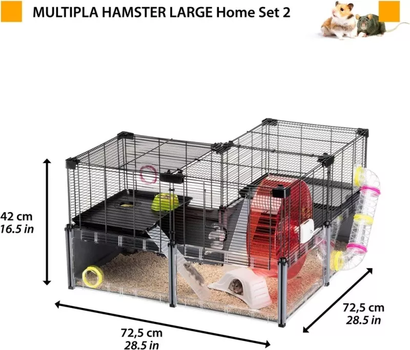 Kafaz për hamster FERPLAST Multipla Large, 107.5x37.5x42 cm, i zi