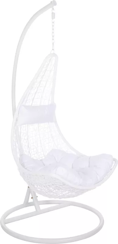 Fole varëse MILLIE FH5996.03 metal-sintetik ratan & jastëkë në të bardhë Φ95x195Hcm