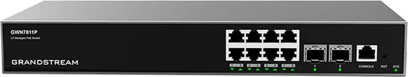 Switch Grandstream GWN7811P, Managed, L3, Gigabit Ethernet, PoE, Rack mounting