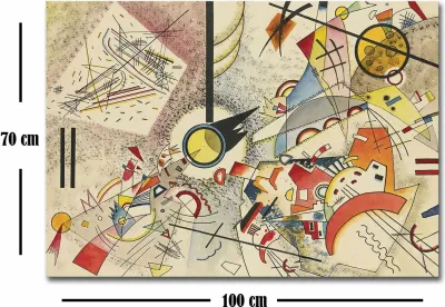 Pikturë dekorative në kanavacë, art i Kandinsky-t, shumëngjyrëshe, 70x100cm, kornizë druri 3cm