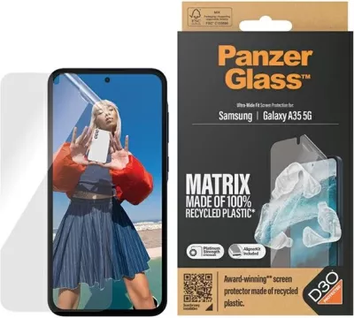 Mbrojtës ekrani PanzerGlass Matrix Ultra-Wide Fit me pozicionues për Samsung Galaxy A35 5G