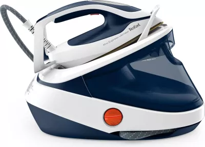 Hekur me gjenerator avulli, Tefal Pro Express Ultimate II GV9712E0, 3000W 7.7 bar, shtytje avulli 590 g/min, bardh e kaltër
