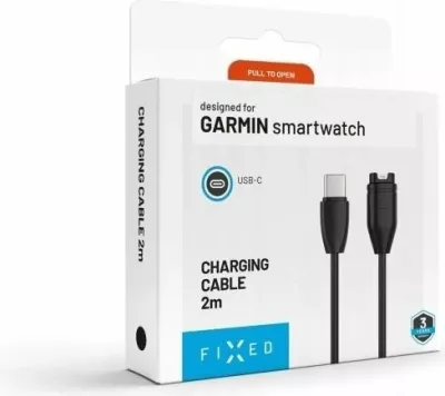 Kabllo USB-C FIXED për Garmin Forerunner/Fenix/Venu/Vivoactive/Instinct 2 m e zezë