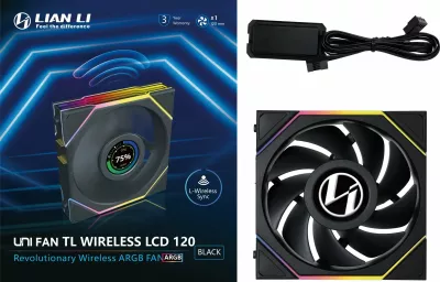 Ventilator PC Lian Li UNI FAN TL Wireless LCD 120mm ARGB, 1 copë, i zi