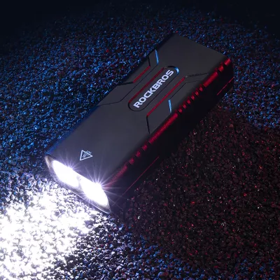 Dritë biçiklete Rockbros 24310002001 me powerbank 10000 mAh, 850 lm, e zezë