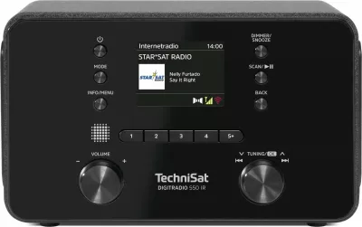 Radio digjitale TechniSat DigitRadio 550 IR, internet radio, DAB+, FM, e zezë