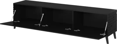 Komodinë Cama RTV, 186x40x48, e zezë mat