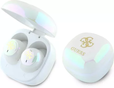 Kufje Bluetooth Guess GUTWSJ144ESH TWS me stacion dokimi, të bardha