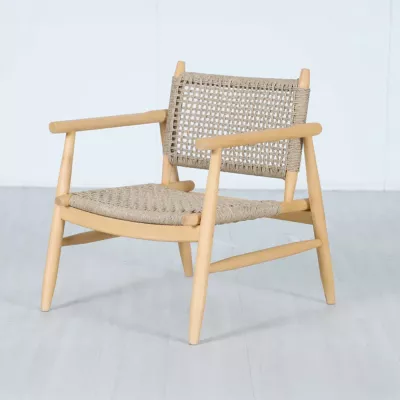 Karrige e ulët LALOU, natyrale, 73.5x67x80cm