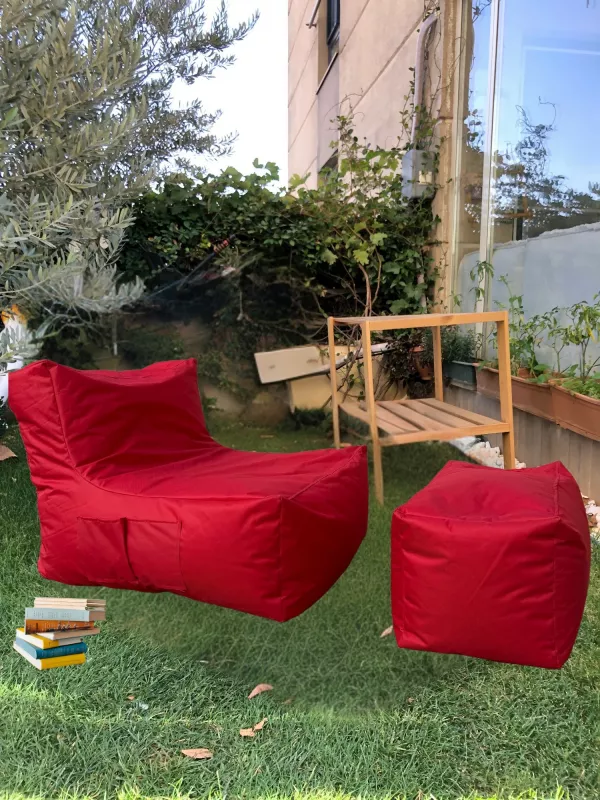 Set bean bag (2 copë), Atelier del Sofa, xxl sedir, e kuqe