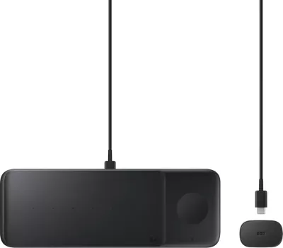 Karikues wireless Samsung Trio EP-P6300TBEGEU 3-në-1, me karikues muri dhe kabllo, i zi