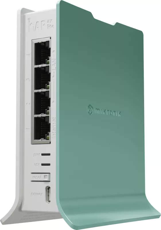 Router MikroTik hAP ax lite, Wi-Fi 6, Single-band (2.4 GHz), Ethernet LAN, Gjelbër, Bardhë