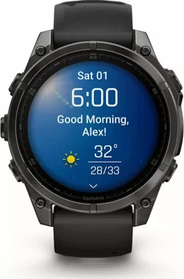 Smartwatch Garmin Fenix 8 AMOLED (010-02904-21) 1.4\" GPS NFC 10 ATM, e zezë