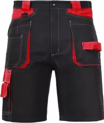 Pantallona të shkurtra pune LAHTI PRO L4070405 2XL 100% pambuk 245g E zezë-kuqe