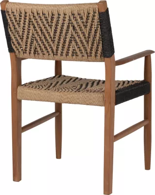 Karrige me krahë për ngrënie, dru teak, litar sintetik, 57x66x86H cm, FH9383.01