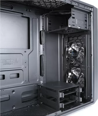 Kasë Fractal Design Focus G Midi Tower, ATX, micro ATX, ITX, e zezë, me dritare anësore dhe LED të bardhë