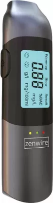 Alkotest Zenwire MR702, sensor gjysmëpërçues, USB-C, bateri e integrume, pa grykë, i zi
