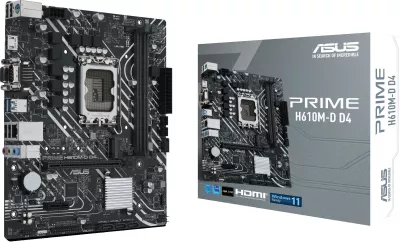 Pllakë amë ASUS PRIME H610M-D D4, LGA 1700, DDR4, micro ATX, e zezë