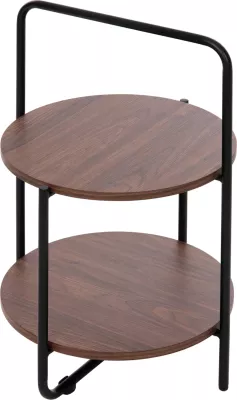 Tavolinë anësore SYLO FH9618.02 MDF ngjyrë arre-kornizë metalike e zezë Φ44x66Hcm