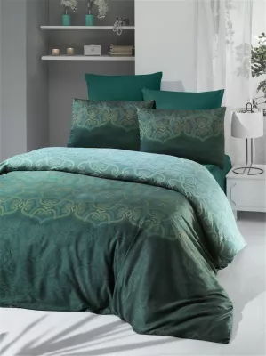 Set mbulesë për jorgan dopio satin, Pandora, ngjyrë e gjelbër