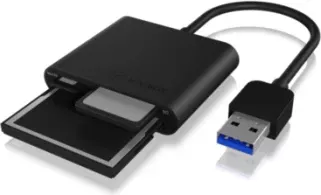 Lexues i jashtëm kartelash ICYBOX IB-CR301-U3 USB 3.2 Gen 1 (Type-A), për SD/microSD/CF, deri 5 Gbit/s, kapacitet deri 2 TB, alumini, i zi