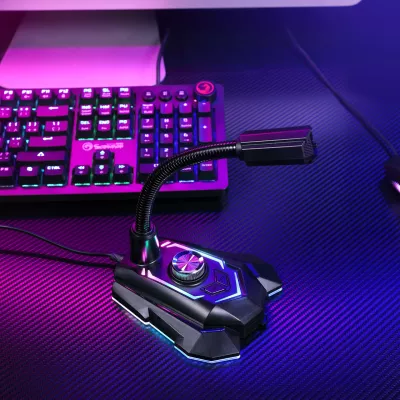 Mikrofon Marvo MIC-05 USB RGB omnidireksional, i zi