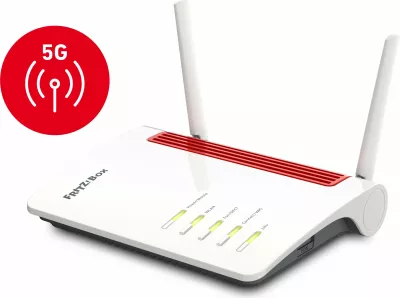 Router tavoline AVM FRITZ!Box 6850 5G, Wi-Fi 5 (802.11ac), Dual-band (2.4 GHz / 5 GHz), Ethernet LAN, 3G, i zi, i kuq, i bardhë