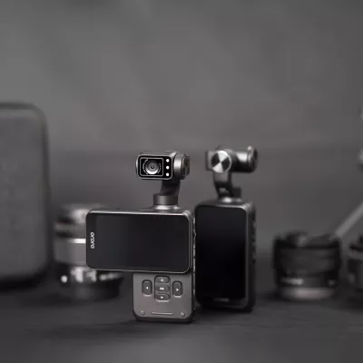 Kamerë xhepi Ordro Pocket M5 me gimbal 3-aksial, 5K, e zezë