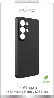 Mbështjellës silikoni Puro ICON për Samsung Galaxy S26 Ultra, me mikrofibër, paketim kuti, i zi