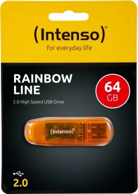 USB flash drive Intenso Rainbow Line 64GB USB 2.0, portokalli