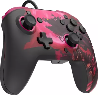 Kontroller me kabllo PDP REMATCH Calamity Ganon, jack 3.5mm, paddle mbrapa, për Nintendo Switch/Switch OLED/Switch 2, zi/rozë