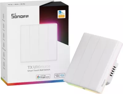 Ndërprerës i mençur muri Sonoff TX T5 4C, 4 kanale, WiFi, i bardhë